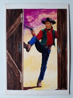 #37. Original Cover painting Western novel Extra Oeste #1080