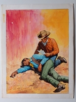 #130. Original Cover painting western novel Oeste #1167